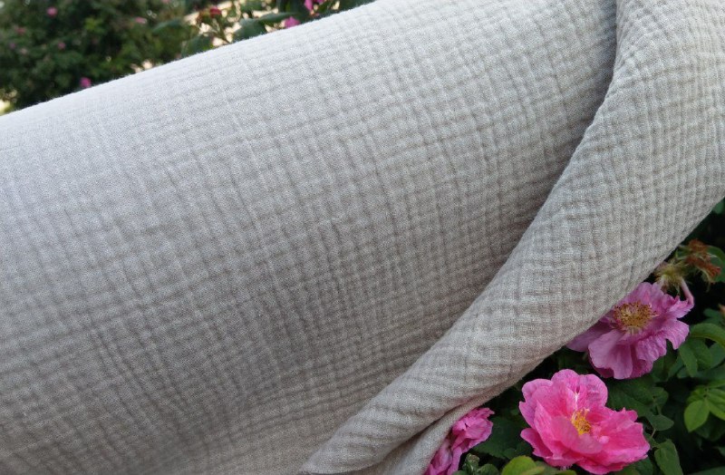 Муслін двошаровий оливково-сірий 135 см арт. 3501 - Зображення 4