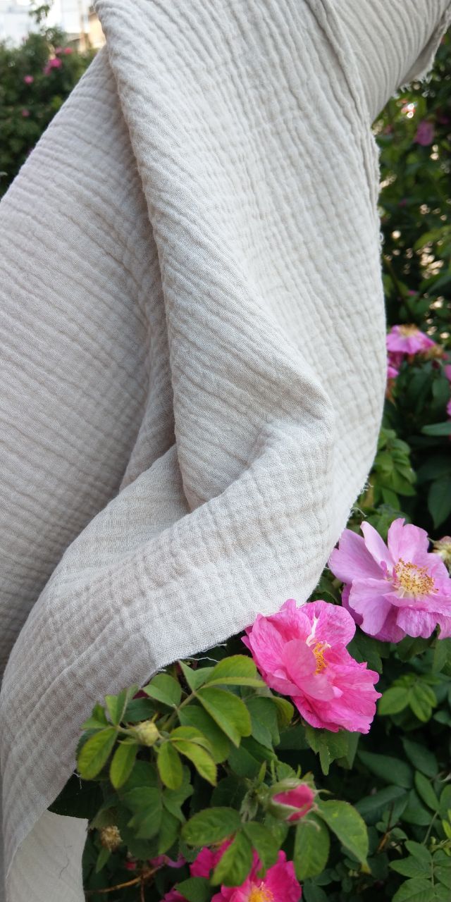 Муслін двошаровий оливково-сірий 135 см арт. 3501