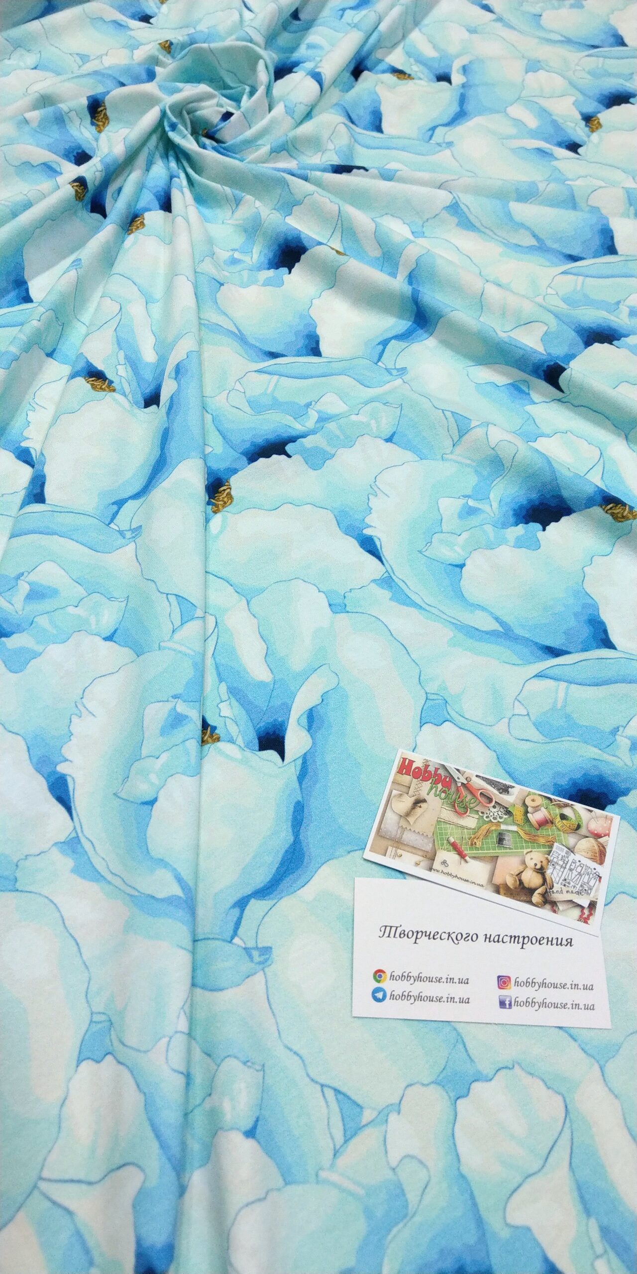 Стрейч-кулір "Блакитні квіти", арт 3528