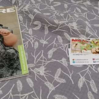 Муслін двошаровий колоски на сірому 135 см арт. 3503