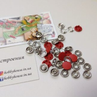 Кнопка трикотажна baby 9,5мм закрита капелюшок матовий 10шт, червоний арт 3513