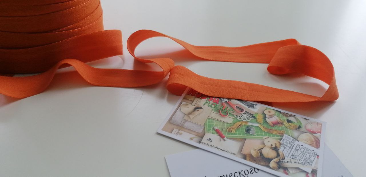 Бейка-резинка матова 2 см оранжевий, арт 3670