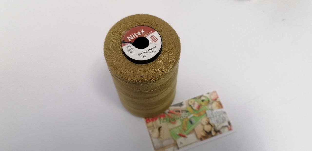 Нитки для шиття Nitex 5000 м ярдів, 216 темно-бежевий, 50/2 арт. 3483