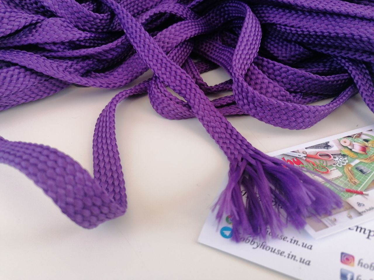 Шнур фіолетовий плаский 1,5 см арт. 3561