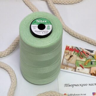 Нитки для шиття Nitex 4000 ярдів 40/2 532 холодний салат арт. 3650