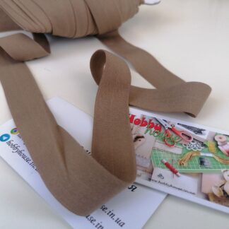 Бейка-резинка матова світло-коричнева 2 см арт. 3573