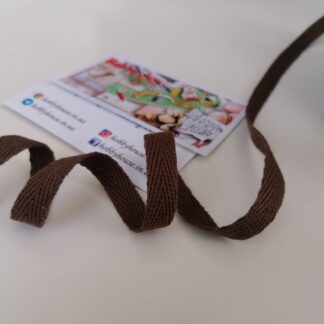 Кіперна стрічка бавовна, коричневий 1 см арт. 3562