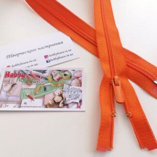 Блискавка спіраль Баришевка 80 см оранжевий арт. 3589