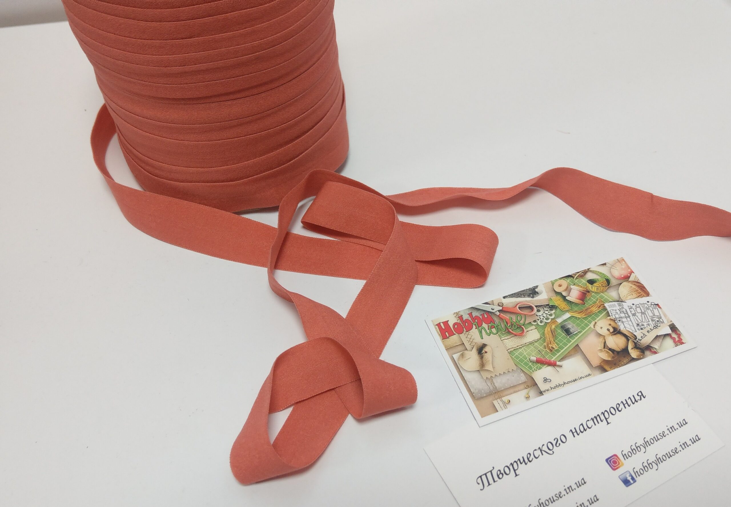 Бейка-резинка матова рум'яна  2 см арт. 3673