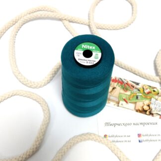 Нитки для шиття Nitex 4000 ярдів 40/2 020 блакитна ялинка ( темно- зелений)  арт. 3672