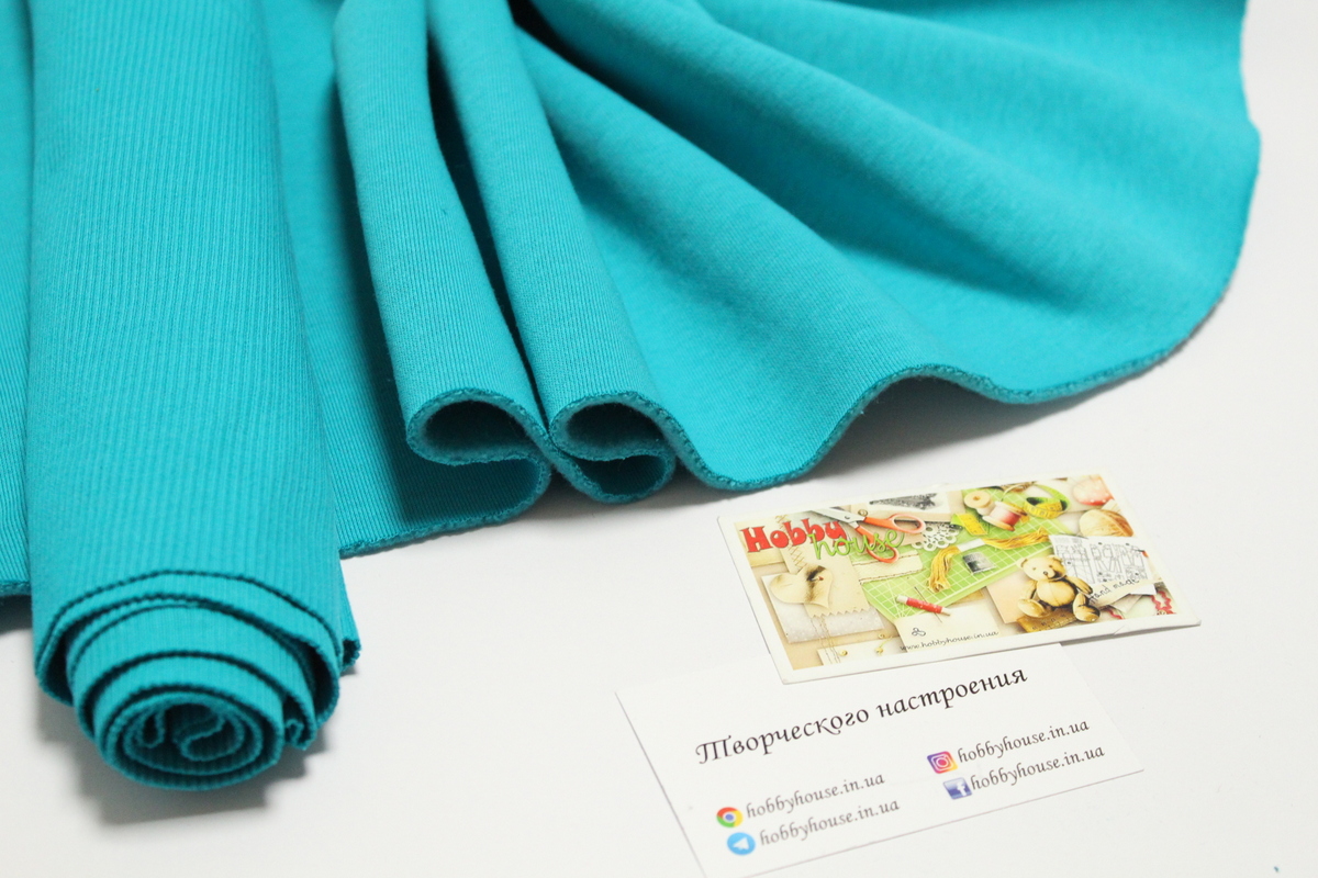 Футер 3-нитка начіс турецька блакить арт. 3727 - Зображення 5