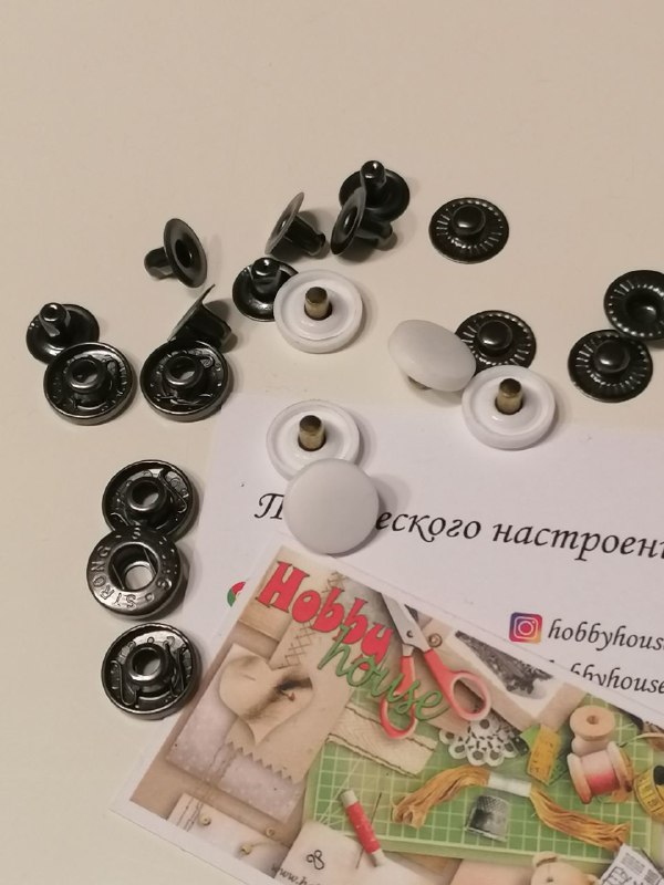 Кнопка альфа 15 мм (10шт)  пластиковий капелюшок білий,  арт 3732 - Зображення 2