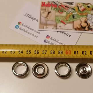 Кнопка трикотажна baby 21 мм кільце 10шт, нікель арт 3734