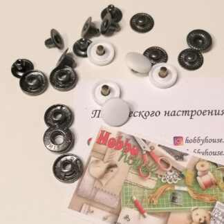 Кнопка альфа 15 мм (10шт)  пластиковий капелюшок білий,  арт 3732