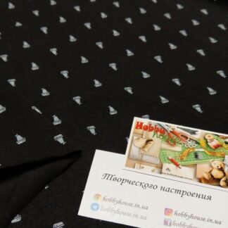 Стрейч-кулір щ.210 "Човники на чорному"  арт. 3760