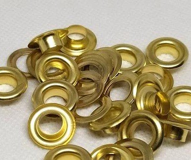 Люверс 8 мм золото+ металеві і пластикові кільця(10 шт.) арт.3752