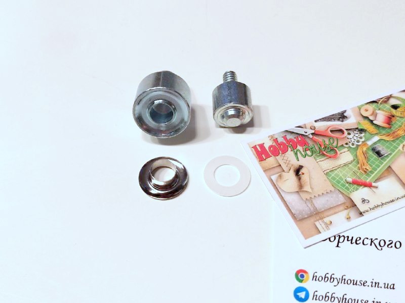 Люверс 10 мм НЕРЖАВІЮЧИЙ нікель + металеві і пластикові кільця (10 шт.) арт. 3770