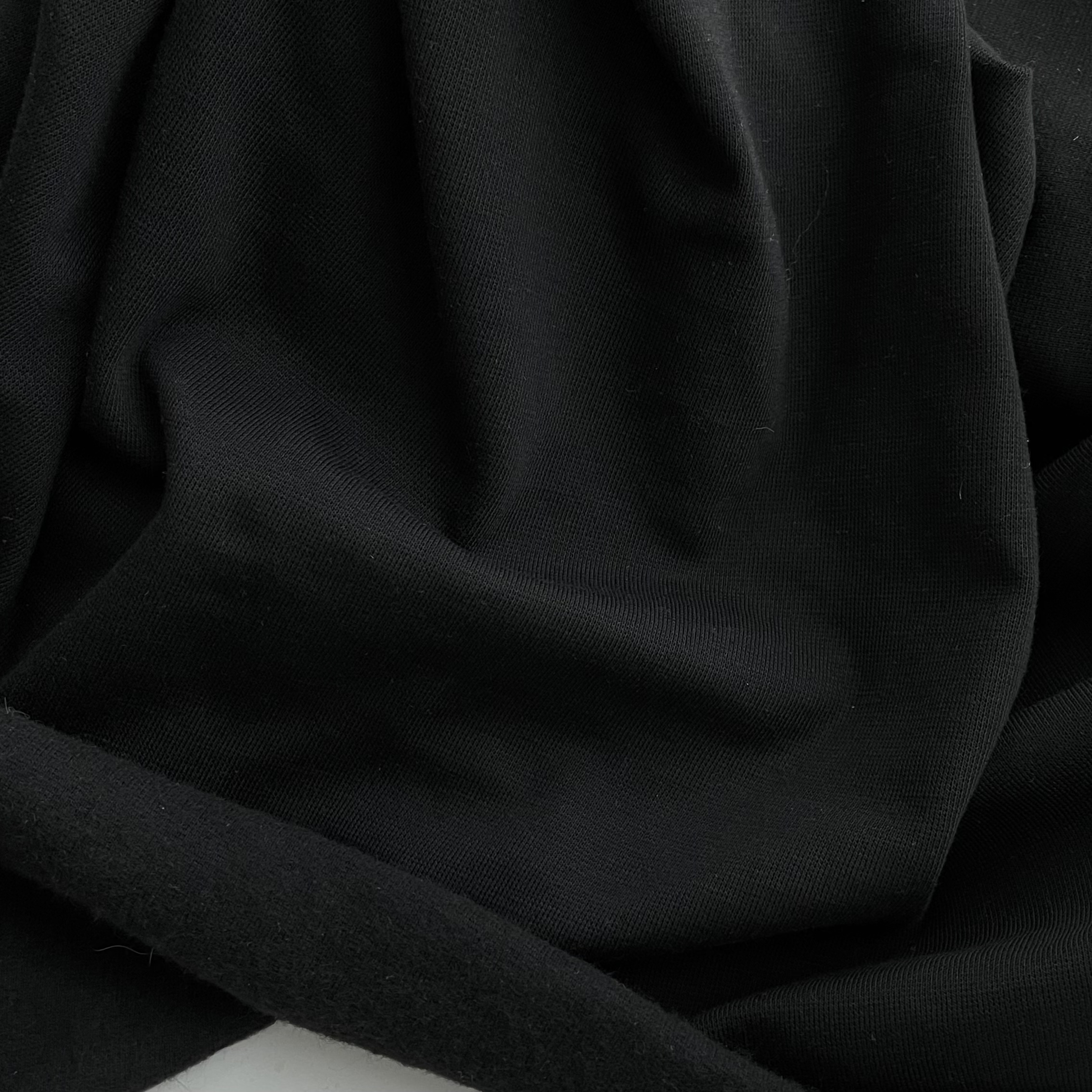 Трикотажне полотно з начосом чорний щільність 250 арт 3783