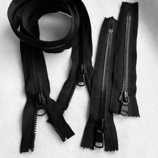 Комплект блискавок трактор чорний  на 2 бігунки з кишеньковими блискавками тип 8 (комплект 2+1). арт 3786