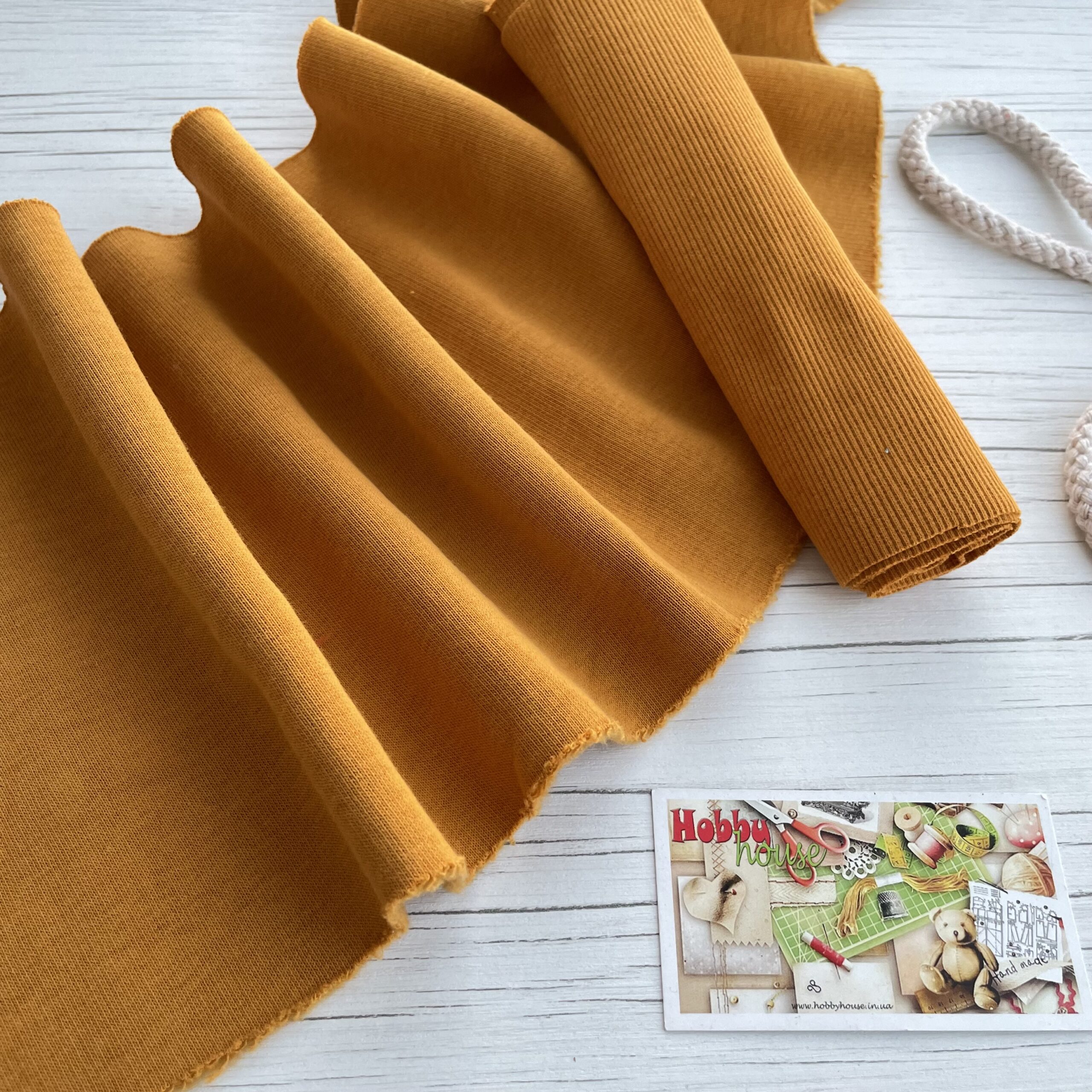 Футер 3-нитка начіс охра (гірчиця) щ. 320, арт 3837 - Зображення 3