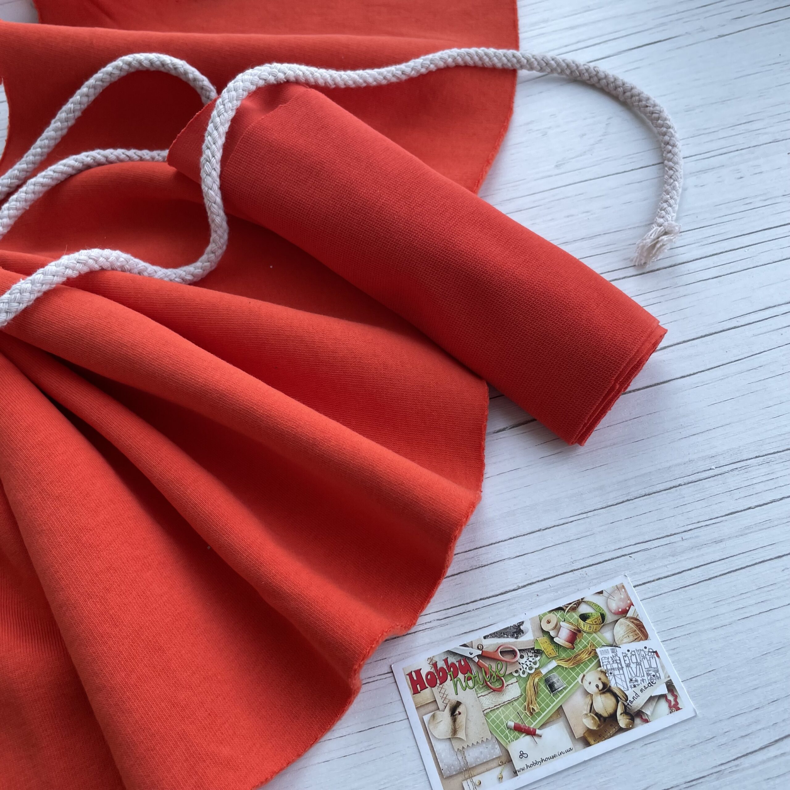 Футер 3-нитка начіс соковитий оранжевий арт. 3835 - Зображення 2