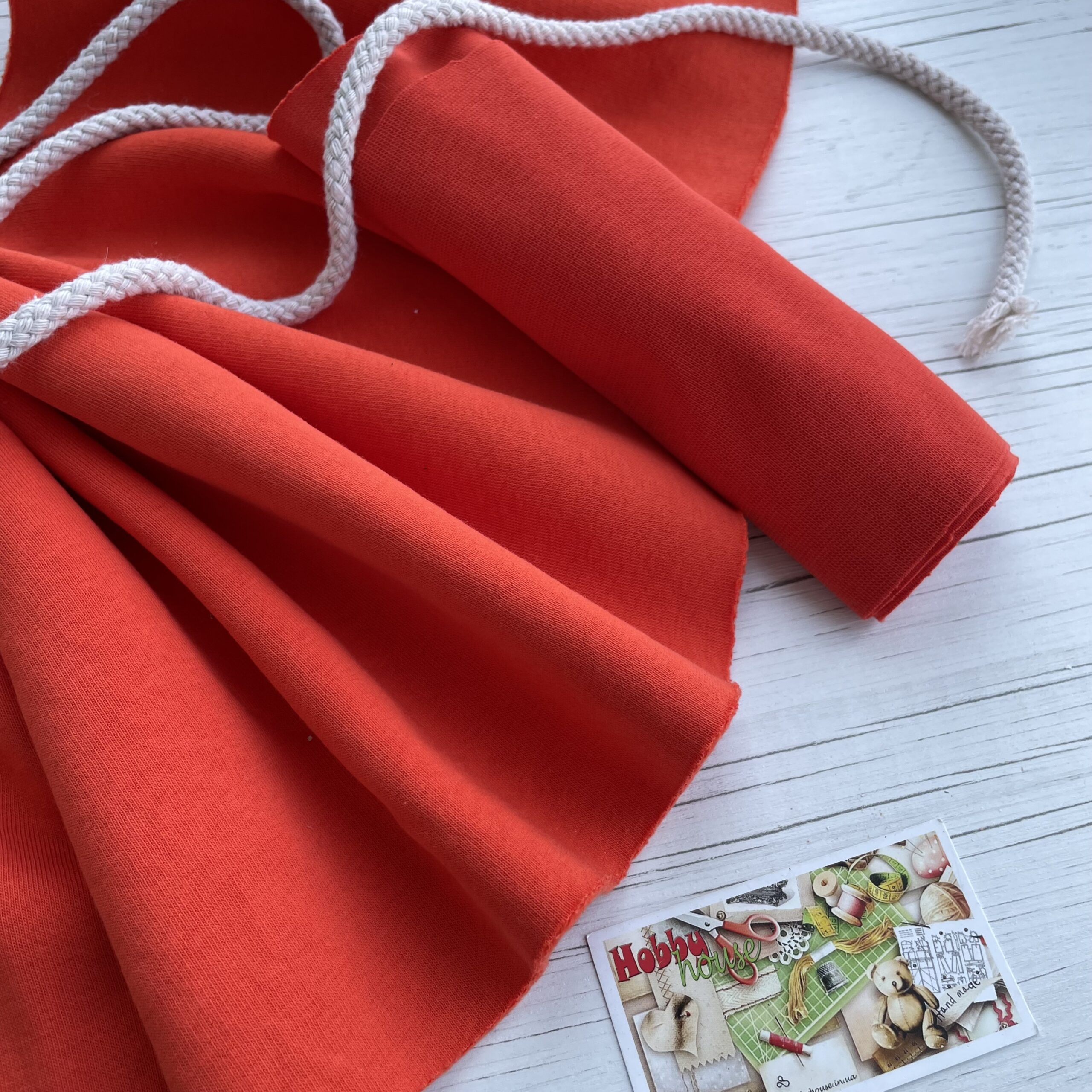 Футер 3-нитка начіс соковитий оранжевий арт. 3835 - Зображення 3