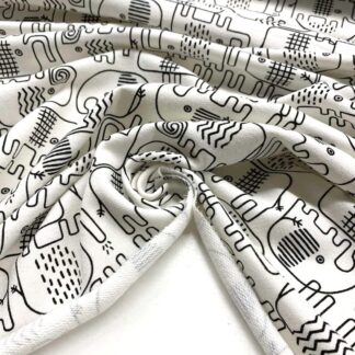 Стрейч-футер 2-нитка Слоненята на молочному ш.170 см 3853