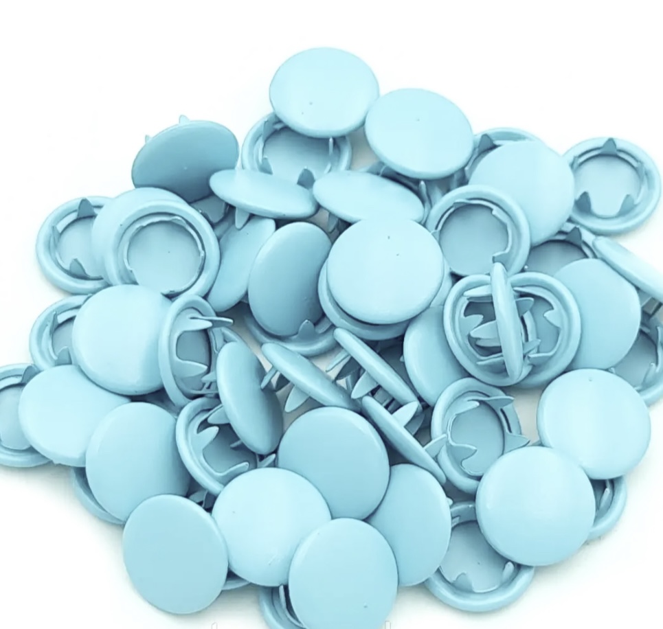 Кнопка трикотажна baby 9,5мм закритий капелюшок 10 шт, світло-блакитна арт 3881 - Зображення 4