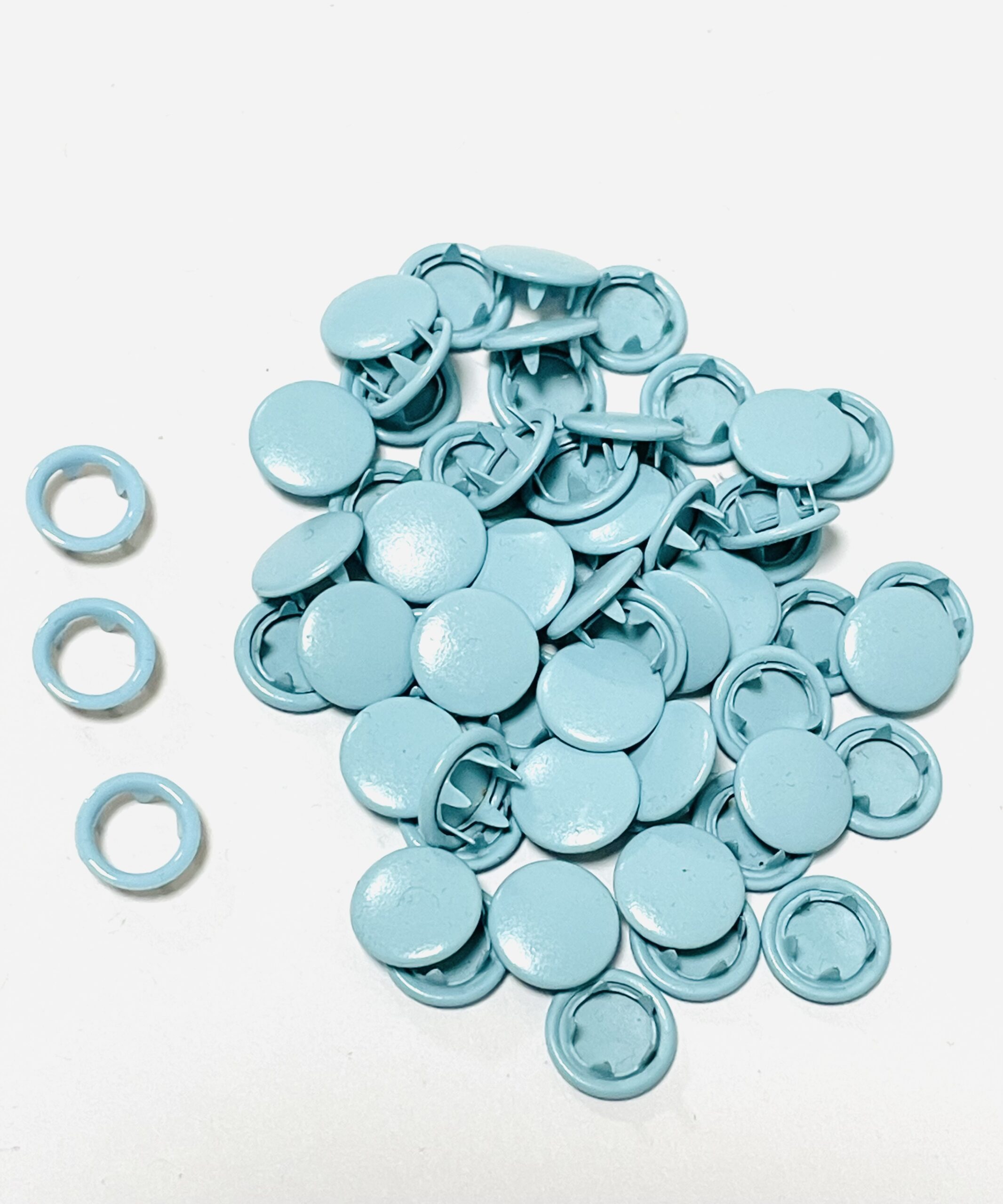 Кнопка трикотажна baby 9,5мм кільце 10 шт, св.блакитний арт 1795 - Зображення 2