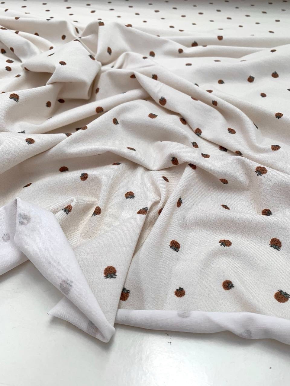 Стрейч-кулір полуничка на молочному щ.210 г/м2 арт 3936 - Зображення 4